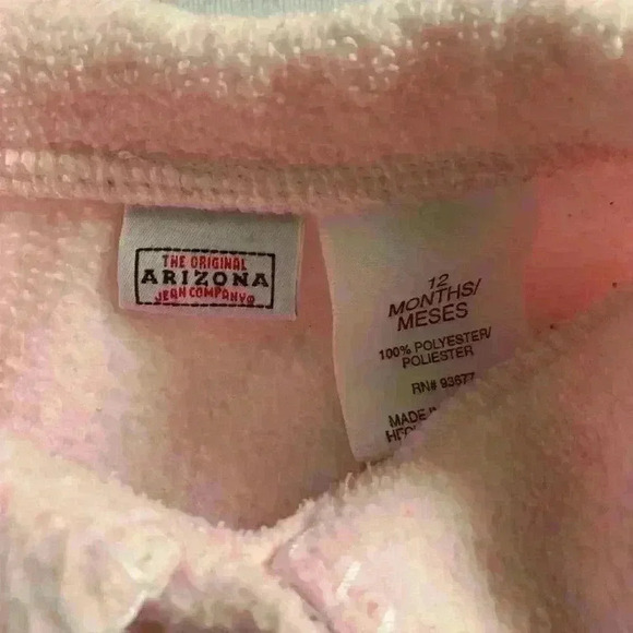 Arizona Light Pink Long Sleeve Button-Up Jacket 12 Months - Picture 4 of 4